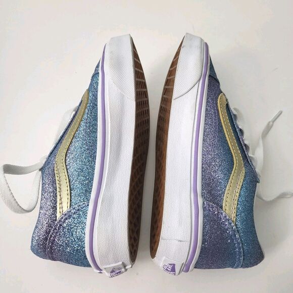VANS Old Skool Lo Ombre Glitter Girls 13.5 Sneakers Shoes Purple Skateboarding - Picture 5 of 8